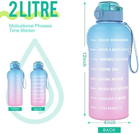 Wemeet Half Gallon Water Bottle com filtro removível, [Tritan BPA Free] 64oz Motivational Water Bottle com marcador de tempo,