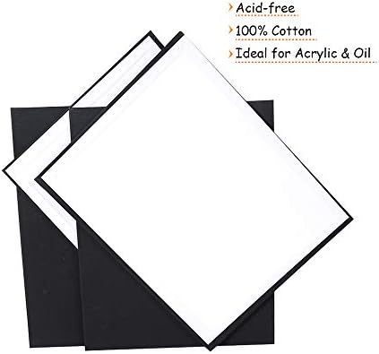 Telas pretas de conda para pintura, painéis de lona 8x10 polegadas, pacote de 14, sem algodão, 8 oz GESSO-PRIMED, Placas