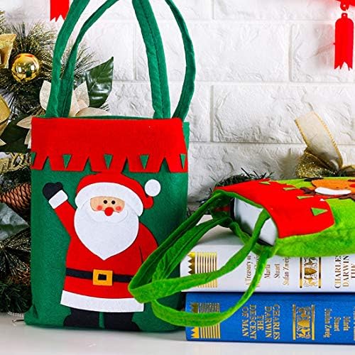 Bolsa de doces de decoração de mesa de jantar de Natal acessível, sacolas de presentes para crianças de tecido não tecido espessado, entrega de cores aleatórias.