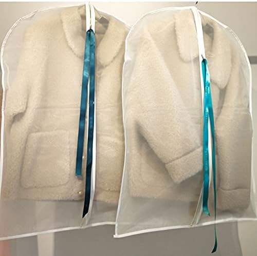 Roupas Yqjymfz cobre sacos de saco branco de 6 ， Sacos de vestuário à prova de poeira respiráveis ​​à prova de mariposa,