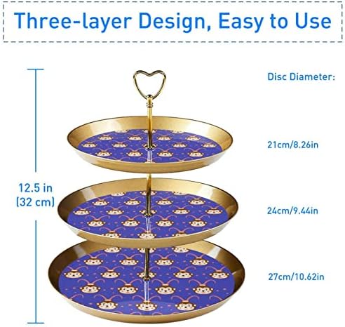Bolo Stand Conjunto de 3 cupcake de camada Stands Plates de pastelaria reutilizáveis ​​para decorações de festas de chá de