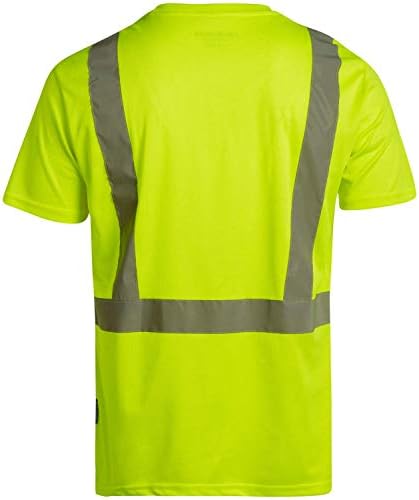 Bass Creek Outfitters Camisa de segurança masculina - Ansi Class Class 2 Alta Visibilidade Trabalho de Trabalho
