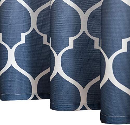Cortina de chuveiro azul marinho de tecido Jinchan para banheiro ombre nombre chuveiro cortina marroquino Curta