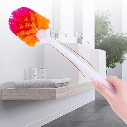 Escova de escova de vaso sanitário guojm, com maçaneta longa e suporte, escova de limpeza de vaso sanitário em casa com