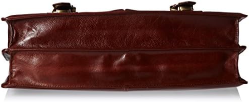 Borda de negócios vintage de couro VISCONTI/bolsa mensageiro com cinta destacável, marrom, tamanho único