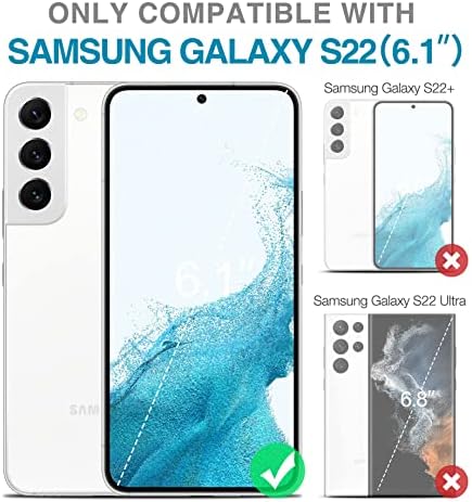Suritch para a caixa de Samsung Galaxy S22, [Protetor de tela integrado] Proteção de corpo inteiro Proteção à prova de choque de choque de choques Slim Soft Silicone Protetive Tampa para Galaxy S22 6,1 polegadas