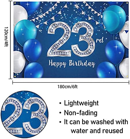 Hamigar 6x4ft Feliz 23º aniversário da faixa de aniversário - 23 anos de decoração de aniversário material de festa para homens -