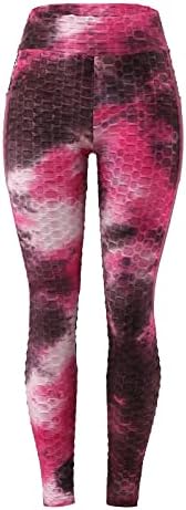 Ioga de gradiente de tie-dye correndo perneiras para mulheres perneiras de cintura alta