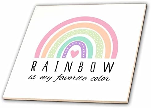 3drose Rainbow é minha cor favorita - multicolor pastel colorido fofo - azulejos