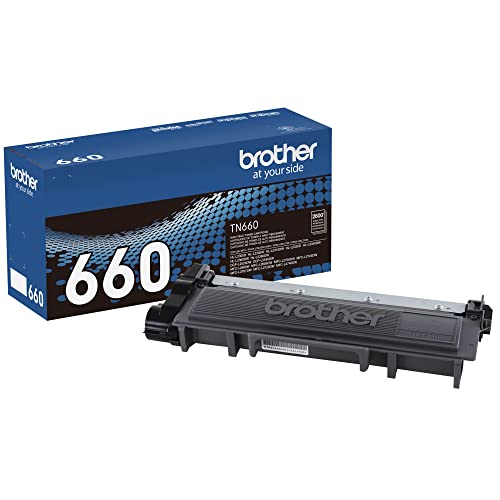 Brother genuíno de alto rendimento cartucho de toner, TN660, toner preto de substituição, rendimento de página até