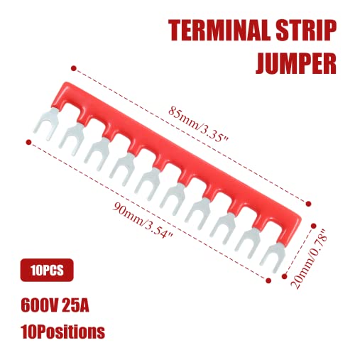 Gumifa 10 pcs 10 posições tiras de terminal de bloco de jumper, 600V 15A Tipo de bloqueio de bloqueio do tipo barreira de