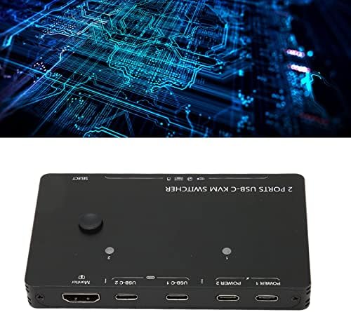 NAROOTE Tipo C KVM Switch, plugue e reproduzir 2 em 1 out hd kvm switter com resolução 4k para impressoras