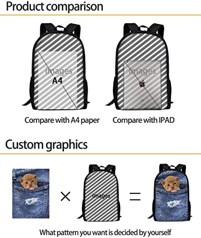 Afpanqz Funny Astronaut Planet Print Kids Backpack School Bookbag Sagão resistente a água Bolsa de livros Zipper