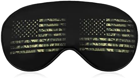 Máscaras de olho macias com bandeira de camuflagem americana com cinta ajustável confortável de uma venda de venda para dormir