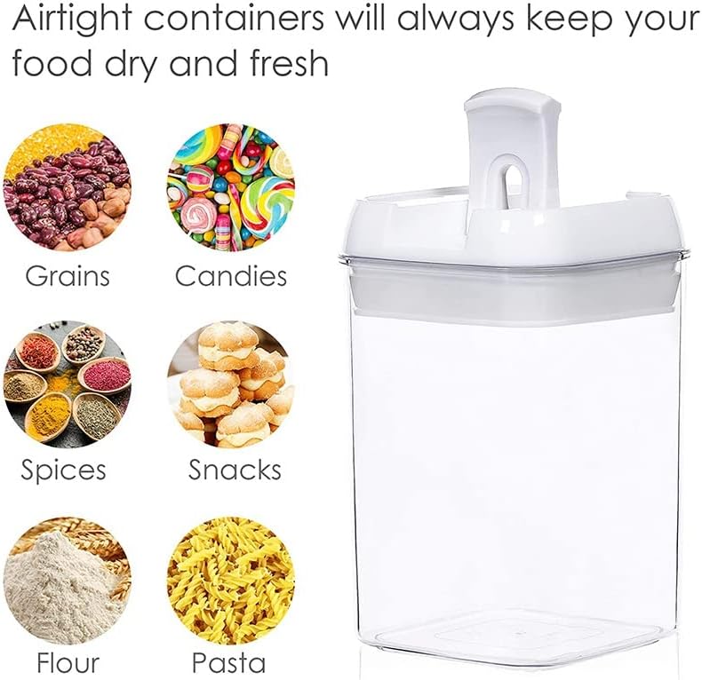 SDGH 7PCS Jarra de contêiner de armazenamento de alimentos com tampa de cozinha latas de latas seladas de latas de multigranos para