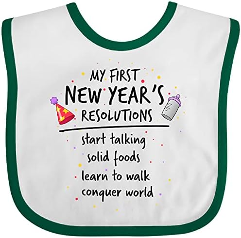 Inktastic My First Ano Novo Resolutions Baby Bib