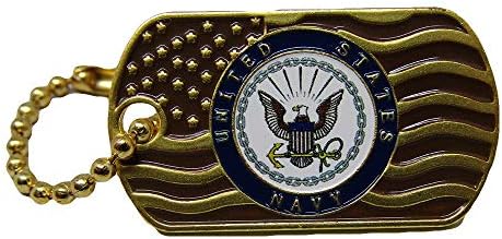 MWS pacote de 3 Estados Unidos Marinha acenando com chapéu de chapéu de bandeira de ouro/cadeia de chaves/cadeia de chaves
