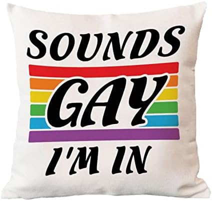 Orgulho gay Rainbow LGBT Gay Presupa a capa de travesseiro gay soa gay Estou em almofada de travesseiro Capa de almofada do dia dos namorados Decoriva Decoriva Decoração para Sofá Quarto 24x24in