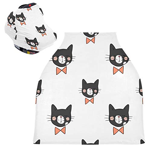 Capinhas de cão de gato de animal fofo Capas de assento de bebê - cachorro de enfermagem com dossel de carrinho de bebê, dossel de