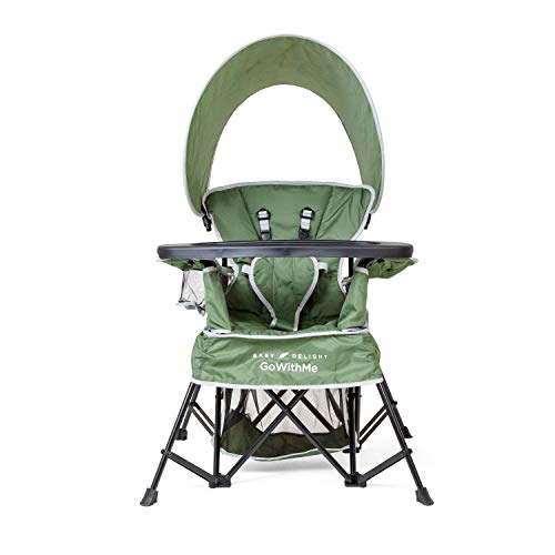 Baby Delight Go With Me Venture Portable Chair | Interno e externo | Canopy do sol | 3 etapas de crescimento infantil | Moss Bud Green