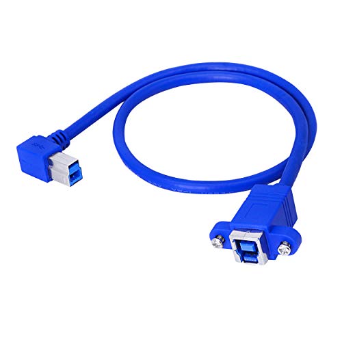 Sinloon USB B Extensão Cabo de Extensão de 90 graus Cabo de impressora angular USB 3.0 Tipo B Male para fêmea com fêmea