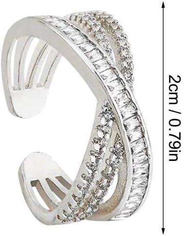 Anéis de noivado para mulheres Design de anel luxuosos simples e elegante Personalidade de zircão Anel aberto é adequado para