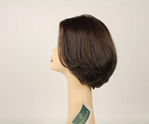 FreedA Europeia Human Hair Wig - Dorothy marrom escuro Multidirecional Skin Tamanho superior M