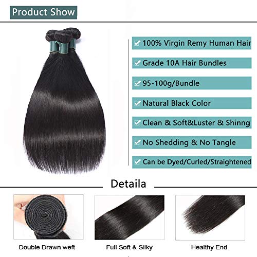 Ayisha Human Hair Pacotes retos 3 feixes 22 24 26 polegadas tecedão de cabelo reto Pacotes brasileiros cabelos