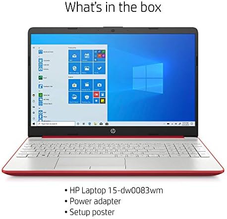 Pavilhão mais recente de 2020 hp 15.6 Intel Pentium Silver N5000 4GB 128 GB SSD Windows 10 Laptop vermelho