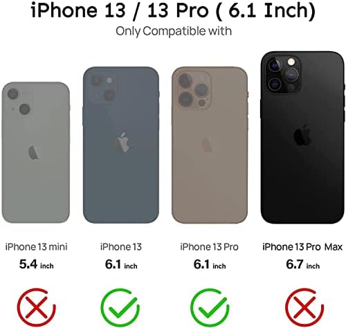 Sphone Sphone 13/13 Protetor de tela de vidro temperado Protector 6.1 Tela amigável de casos Proteção à prova de choque de vidro 9H para Apple iPhone 13/13 Pro Inch 2021 Modelo