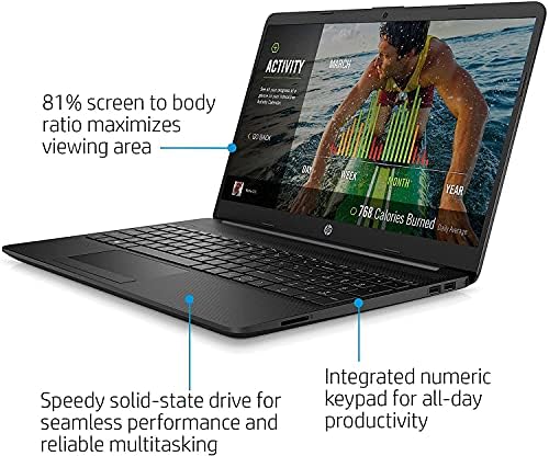 HP 15.6 '' FHD Exibir laptop fino, Intel N4020, 4 GB de RAM, 128 GB de SSD, Webcam, Wi-Fi, venha com Sam, vence 10s