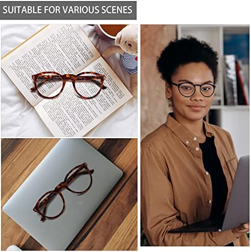 Kerecsen Reading Glasses 5 Pack Fashion Leitores grandes redondos de qualidade de dobradiça de primavera para leitura