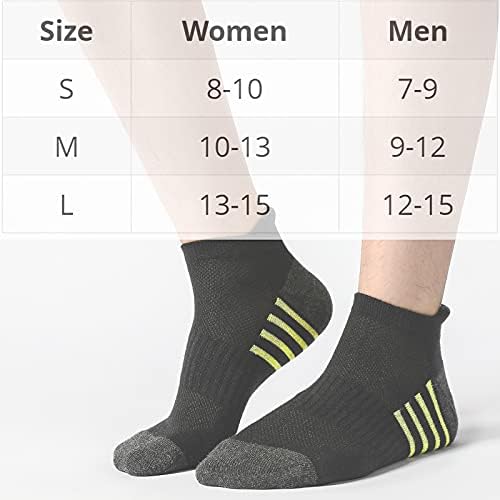 Glenmearl Mens e Womens tornozelo atlético Socks Running Algod Cotton Sport Socks 6 pacote