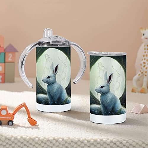 Fantasy Rabbit Art Sippy Cup - Copo gráfico com canudinho - copo de canudinho fofo