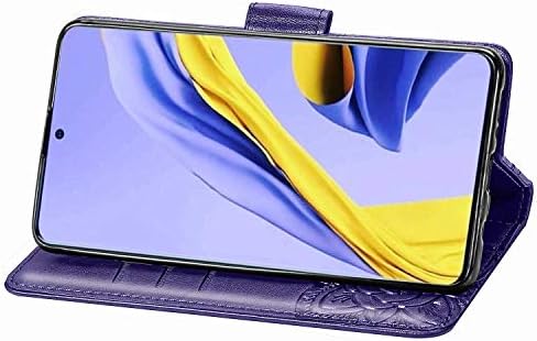 Zyzx Samsung Galaxy A51 5G Caixa da carteira, Butterfly Flower PU Couro Phone Phone com slot de cartões de crédito e estojo