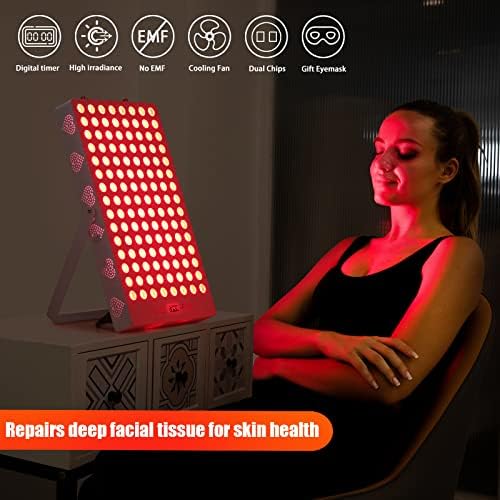 Deektrion Red Light Terapy Dispositivo, Red 660nm e quase infravermelho 850NM, Melhores painéis de terapia de luz