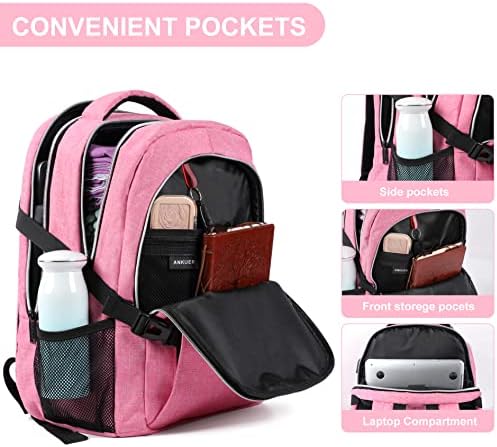 Mochilas de laptop Ankuer para homens, viagens de mochila com USB se encaixa nas mochilas de laptop de 15,6 polegadas para bolsas de livros da faculdade