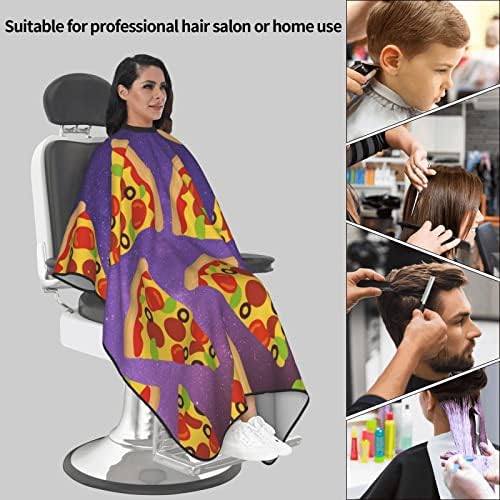 55x66 polegadas de poliéster corte de cabelo capa noturno-pizza-pizza de salão barbeiro capa com acessórios ajustáveis ​​de corte de cabelo de encerramento