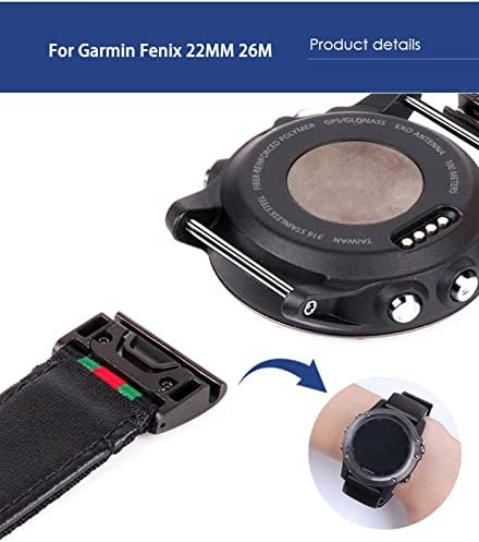 Wikuna Redução rápida Nylon Cowhide Watch Bands para Garmin Fenix ​​7x 7 6 6x Pro GPS 5 5x 3HR Descendente Mk1 mk2 Strap 22 26mm Strap