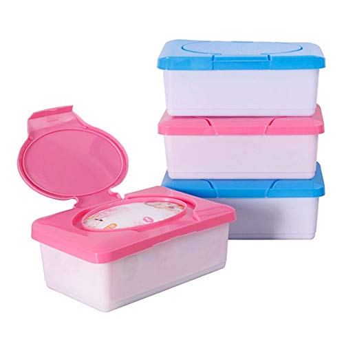Pink seco de papel molhado capa bebê lenços do bebê caixa de armazenamento de guardanapo recipiente de suporte de plástico