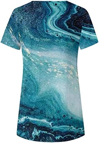 Camisetas em camadas para mulheres mangas compridas senhoras verão solto impressão floral casual manga curta Multicolor Mulheres