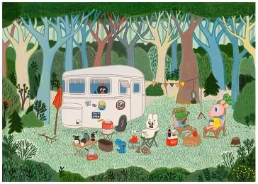 [Impressões artísticas de arte] GOOLYGOOLY - Camping na floresta