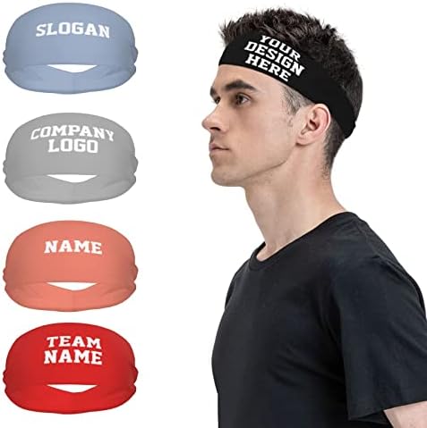 Bandas de cabeça esportivas personalizadas para homens mulheres design personalizado seu logotipo de textipo de imagem banda de