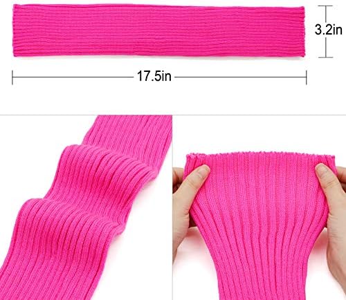 Aquecedores de pernas para mulheres meninas 80 anos com nervuras mais quentes para a festa de neon tricotar meias esportivas