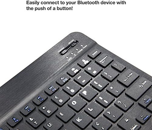 Teclado de onda de caixa compatível com SGIN Android 12 Tablet? E10P - Teclado Slimkeys Bluetooth, teclado portátil com comandos integrados para SGIN Android 12 Tablet? E10P - Jet Black