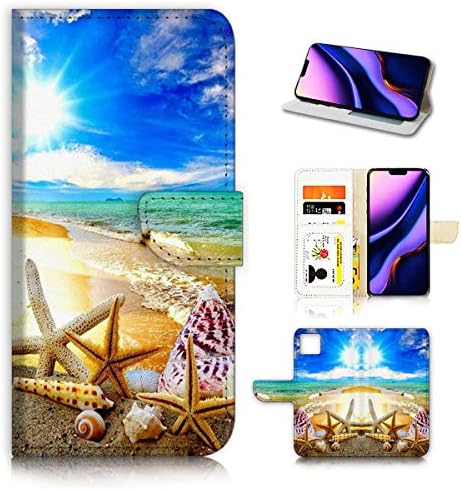 Para iPhone 11 Pro Max, capa de capa de carteira de flip de flip, B31008 Sky Azul Mar Azul 31008 da praia B31008