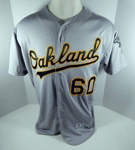2019 Oakland A's Athletics Tanner Roark 60 Jogo emitido Grey Jersey 150 PS P 660 - Jogo usou camisas MLB