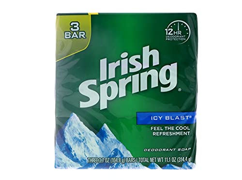Sabão de barra de desodorante da primavera irlandesa, explosão gelada, 3,75 onças, 3 ea