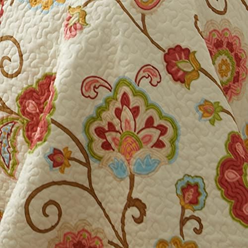 Levtex Home Ashbury Spring King Cotton Colling Ivory, Coral, Beige, Teal, Multi