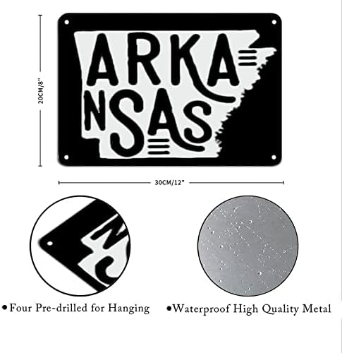 Arkansas State Signs with ditamings Metal Tin Sign Decorações motivacionais de parede para sala de estar Arte de parede